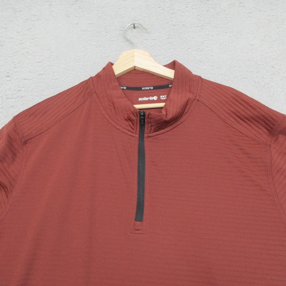 Solaris 1/4 Zip Active Pullover Men 2XLT Rust Stretch Casual Performance Golf